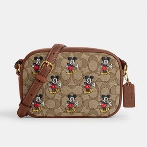 New Disney X Coach Mini Jamie Camera Bag In Signature Jacquard